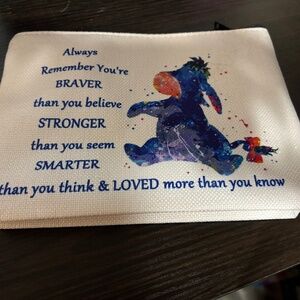 Disney Eeyore Winnie the Pooh Quote Canvas Zipper Bag